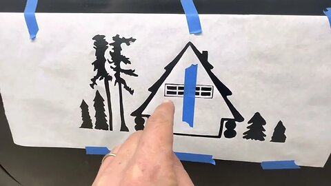 Diy stencil on shop truck #artsandcrafts#logo#decal#advertisement#creativeoutlet