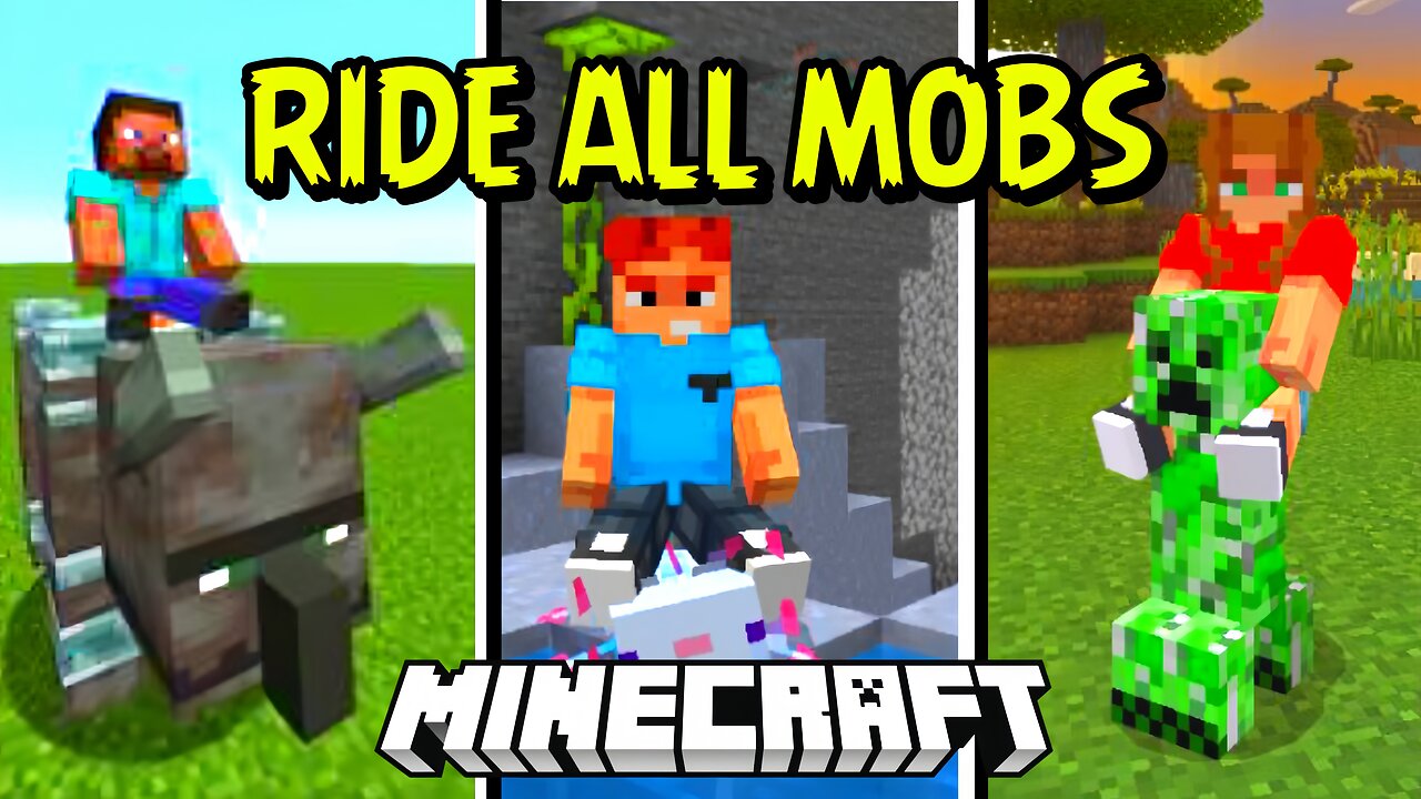 HOW TO RIDE ALL MOBS IN MINECRAFT | MINECRAFT IN HINDI