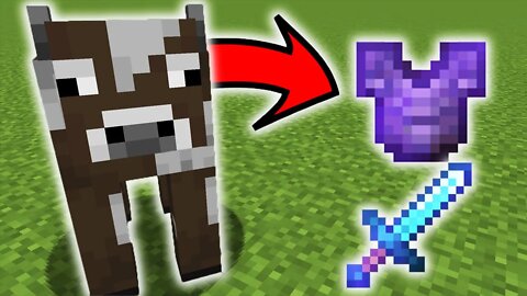 Minecraft But, Killing Cows Drops OP Items