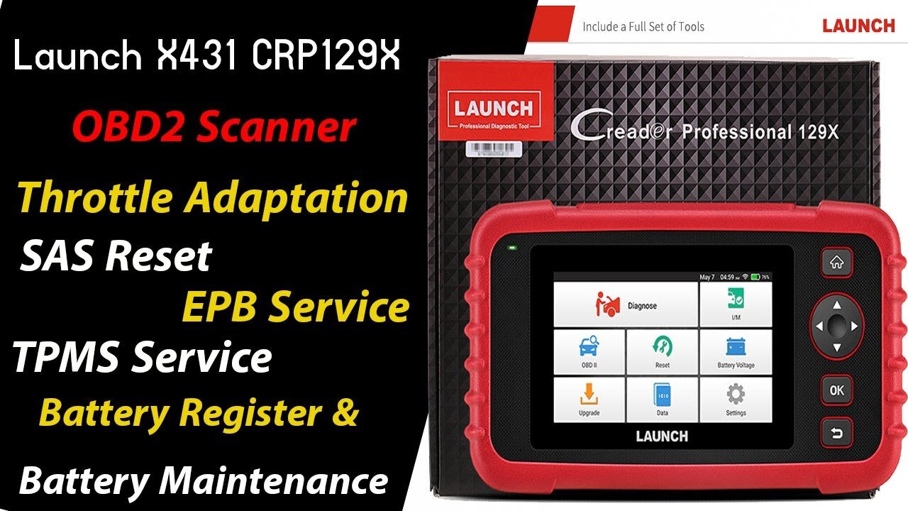 Launch X431 CRP129X OBD2 Scanner Code Reader Engine ABS SRS AT Oil SAS EPB TPMS Reset