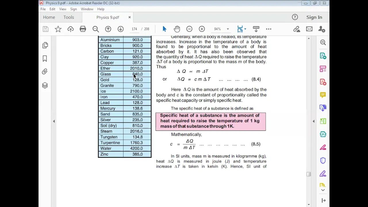 PHYSICS Class 9th Lecture#5 CH#8 Heat Capacity
