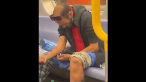 Nothing To See Here, Just A Zombie Junkie Shooting Up On The New York City Subway