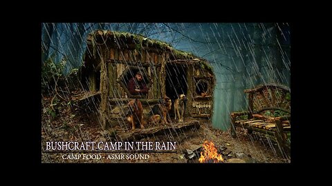 BUSHCRAFT MOUNTAİN HOUSE IN THE RAIN-Life with wolves, Camping dinner with special sauce, ASMR SOUND