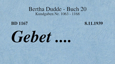 BD 1167 - GEBET ....