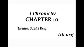 1 Chronicles Chapter 10 (Bible Study)