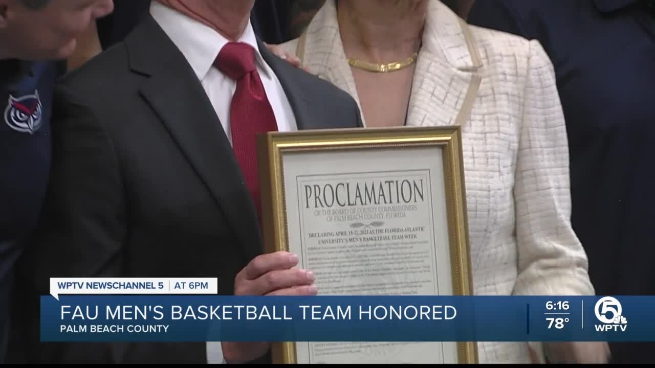 FAU Men's basketball team honored in Palm Beach County