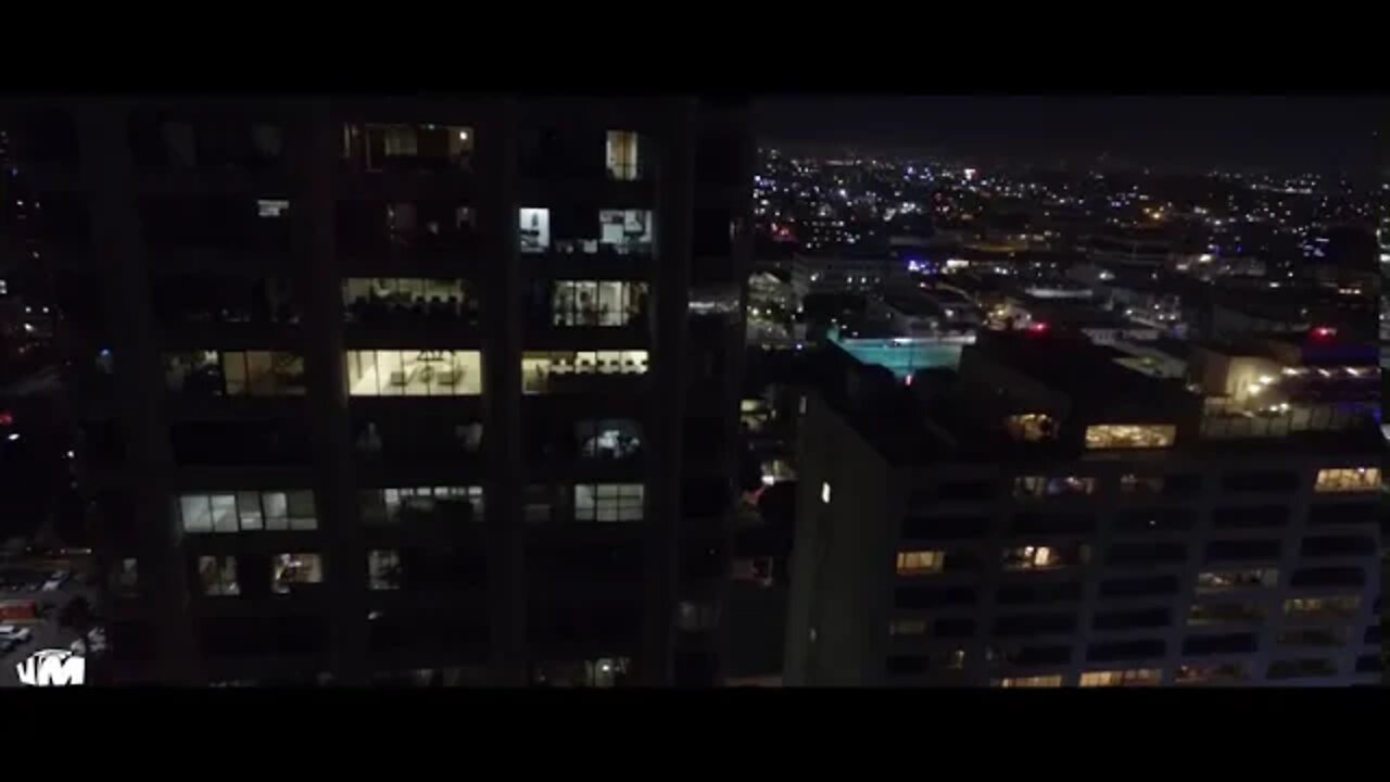 Santa Monica Night (Drone Shot)