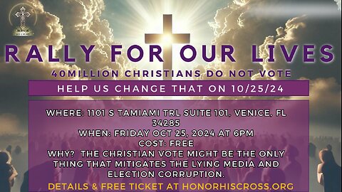 Livestream 10/25 Rally for our Lives: Host Raj Doraisamy Call for Christians to Vote!