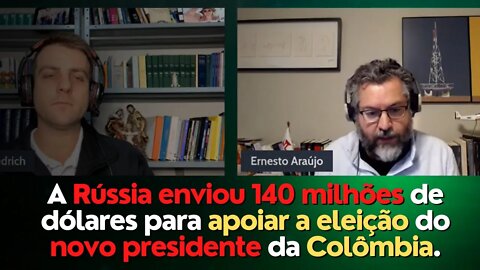 #short A Rússia enviou 140 milhões de dólares para apoiar a eleição do novo presidente da Colômbia.