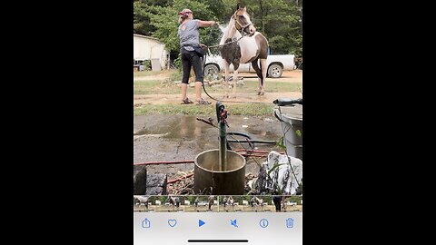 Refreshing shower after a hot trail ride🐎🤠
