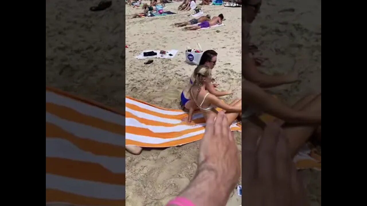 Prank on Beach Girls…