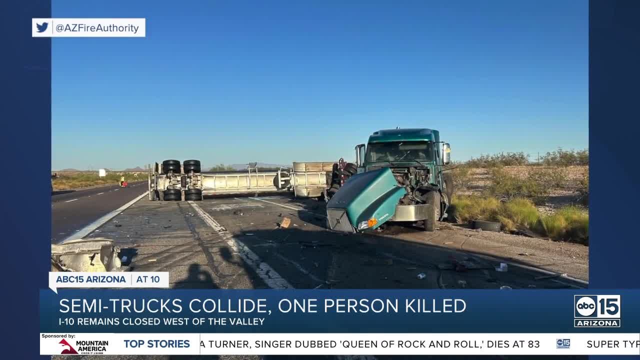 One person killed after crash in I-10 near Tonopah, eastbound lanes closed