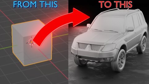 2012 Mitsubishi Pajero TR4 3D modeling for 3D PRINTING TIMELAPSE | Blender 3.0