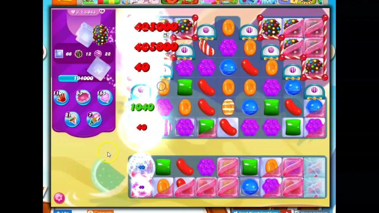 Candy Crush Level 6044 Talkthrough, 30 Moves 0 Boosters