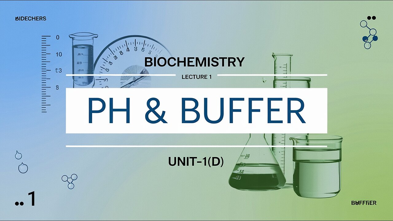 pH and Buffer Lecture 1 (UNIT-1D)