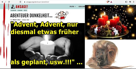 "Advent, Advent ein Kerzlein brennt und das früher als gedacht, usw.!!! …