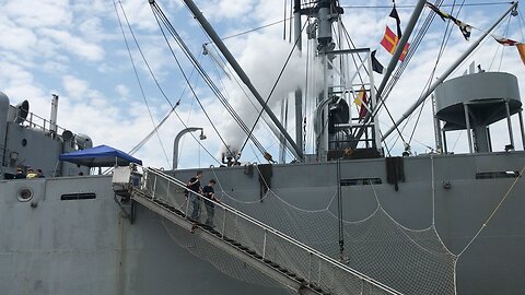 Liberty ship SS John Brown steam whistle demonstration