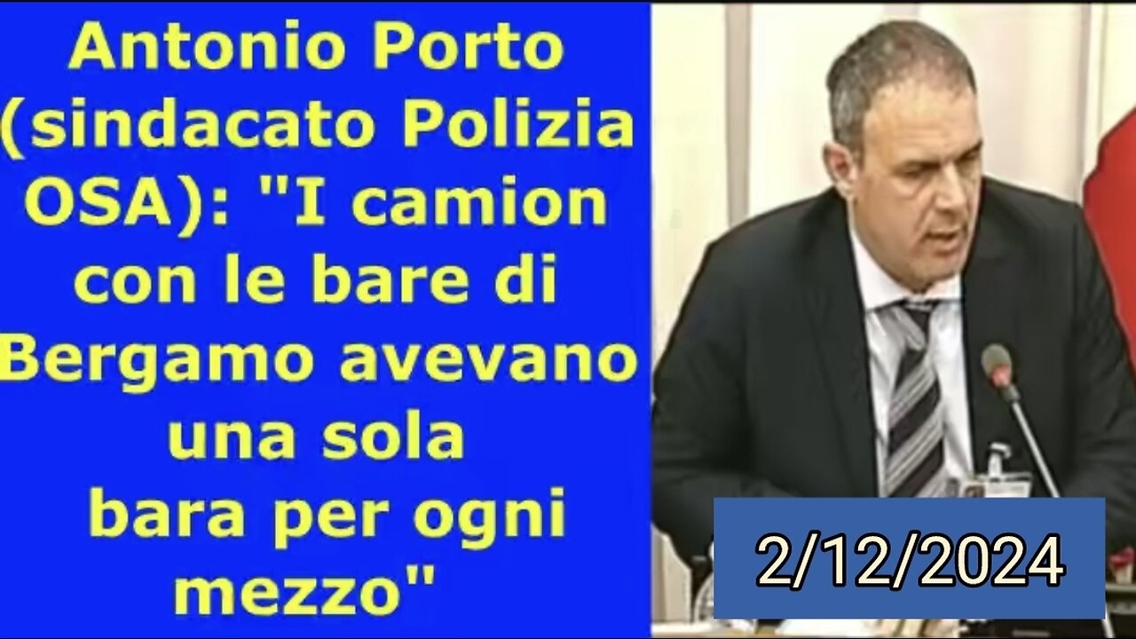 ITALIA, COVID19: Bare di Bergamo, Commissione Covid 2024, Sindacato Polizia