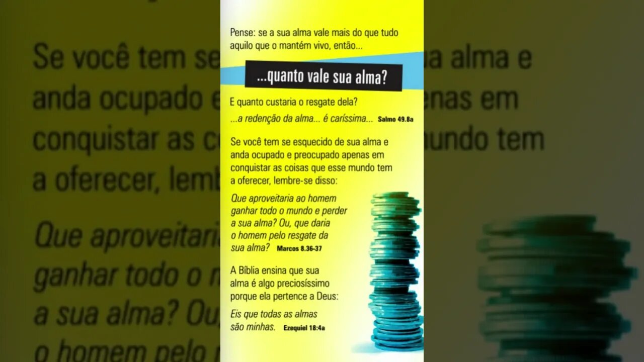 Quanto vale a sua alma? Evangelismo Online.