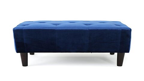 Kalani Tufted Navy Velvet Ottoman Review