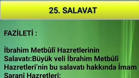 SALAVAT-I ŞERİFELER (25. SALAVAT -sesli)