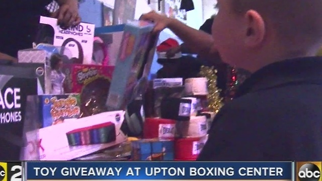 Toy giveaway held at west Baltimore boxing center