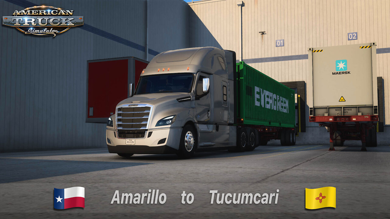 ATS | Freightliner Cascadia | Amarillo TX to Tucumcari NM | Box Container 49,383lb