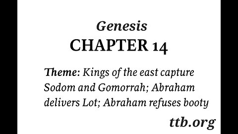 Genesis Chapter 14 (Bible Study)
