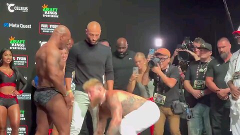 Mike Tyson slaps Jake Paul at the weigh-in