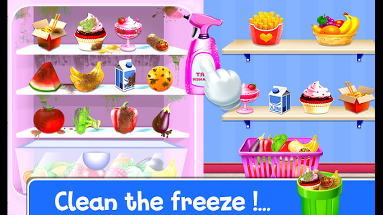 Bella Doll house fridge cleaning |Cleanup game2023 | Andriod game for kids | Andriod gaming land