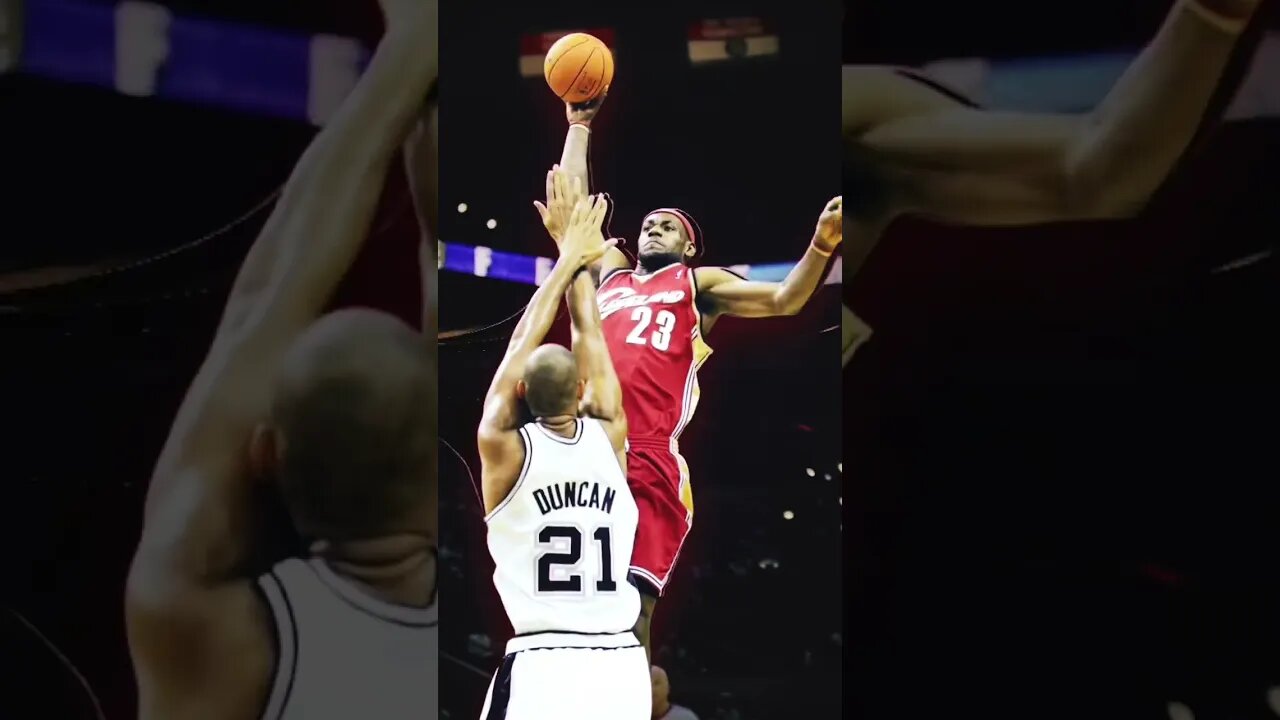 Lebron James Dunk Over Tim Duncan 🥶 #shorts