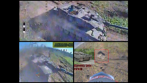 Russian FPV drones "visiting the german Leopard tanks"