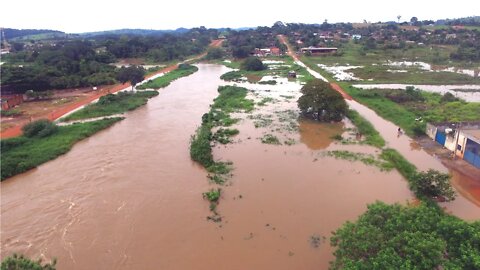 Imagens aérea alagamentos, rios e córregos em Alta Floresta D´Oeste Ro