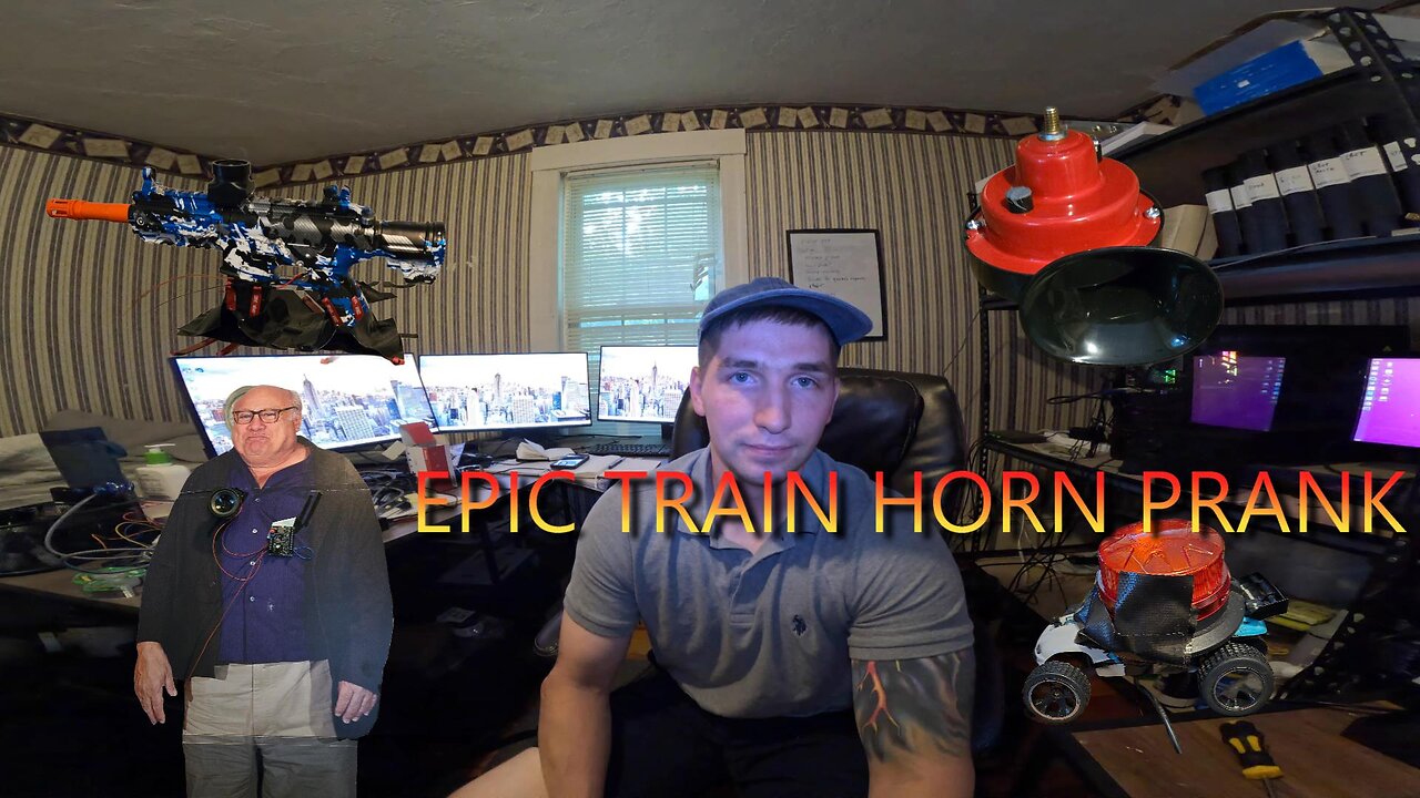 I Put a Train Horn in my friend's Wall.