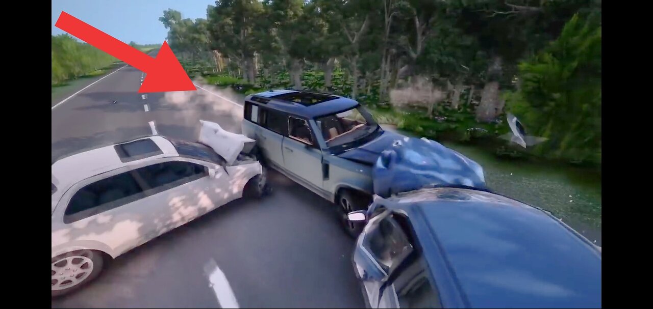 BeamNG Drive - Highway Car Crashes #3 Nitro Cross