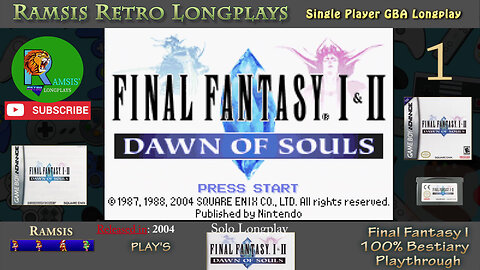 Final Fantasy I : Dawn of Souls | 2004 | GBA | 100% Bestiary Completion Episode #1 | Longplay