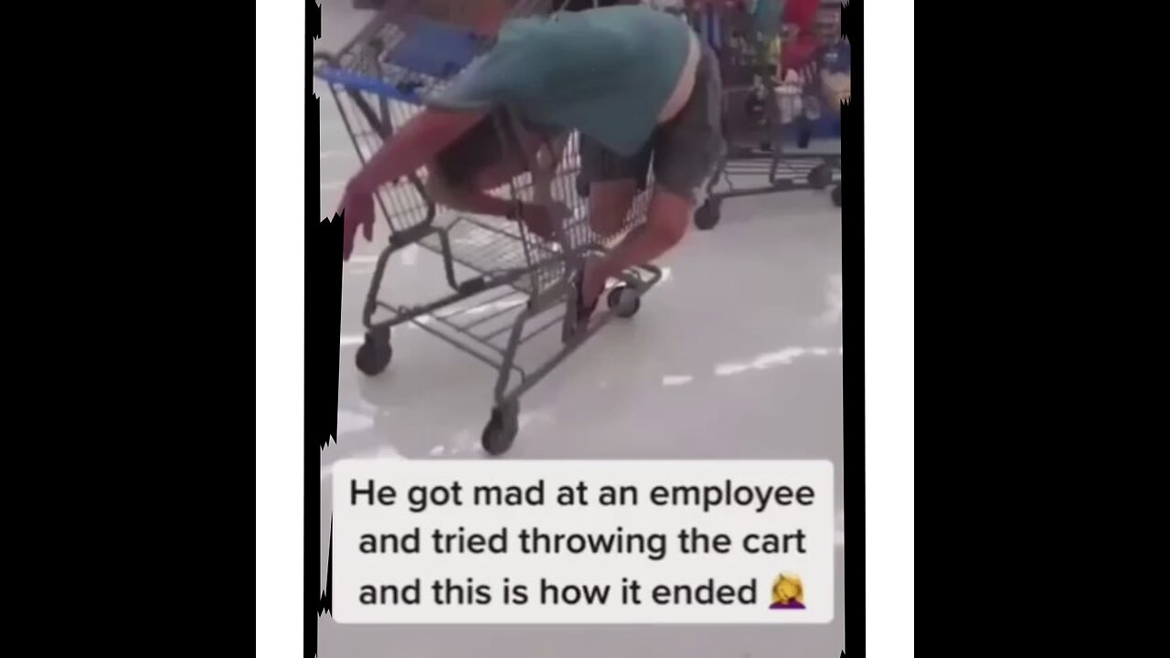 STORE CUSTOMMER GETS MAD AT EMPLOYEE AND THROWS HIS A CART AT🤣🤣