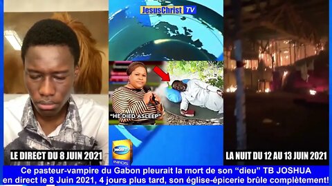 Ce pasteur vampire du Gabon pleurait la mort de son dieu TB Joshua! Voici ce qui se passa plus tard!