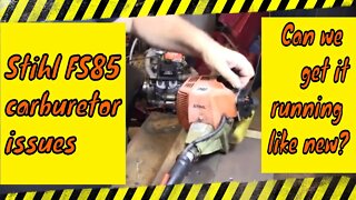 Hard starting Stihl FS85 Pro string trimmer. #Stihl #trimmer