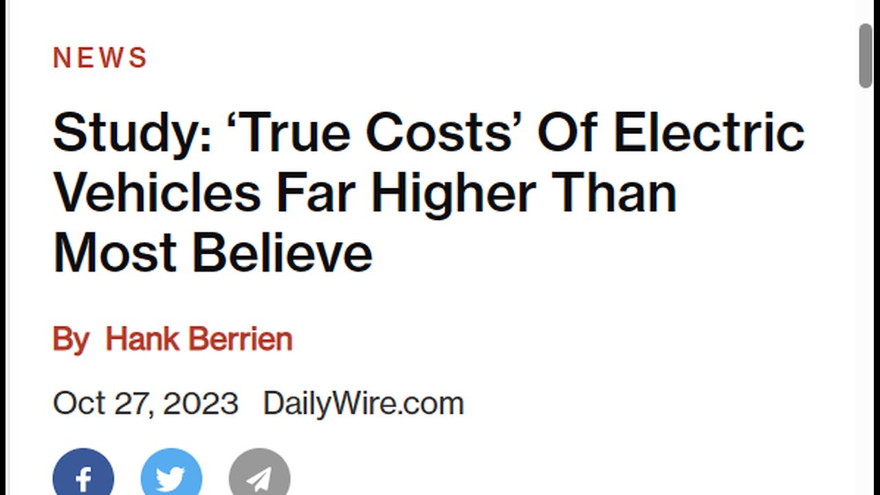 CAR PRODUCERS SAY EVs AREN'T WORKING -CUT PRODUCTION- ESP WITH EV FUEL BEING $17.33/GAL