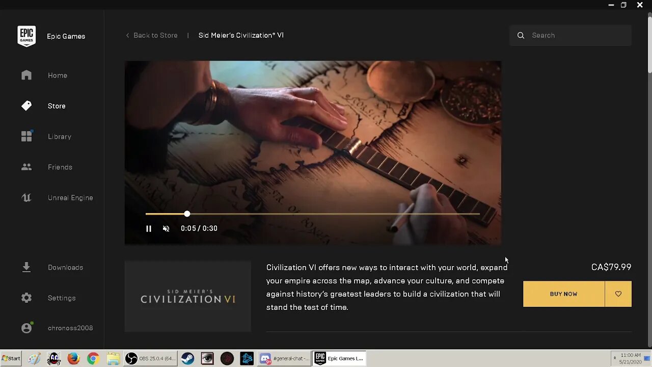 2020 Epic Games Store CIVILIZATION VI FREE