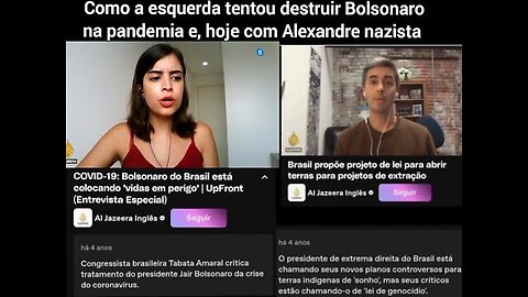 Como a boneca do lemann esquerda tentou destruir Bolsonaro na pandemia e, hoje continua com Alexandre nazista, querem destruir para ocupar o lugar e continuar roubando é assim que funciona a esquerda.