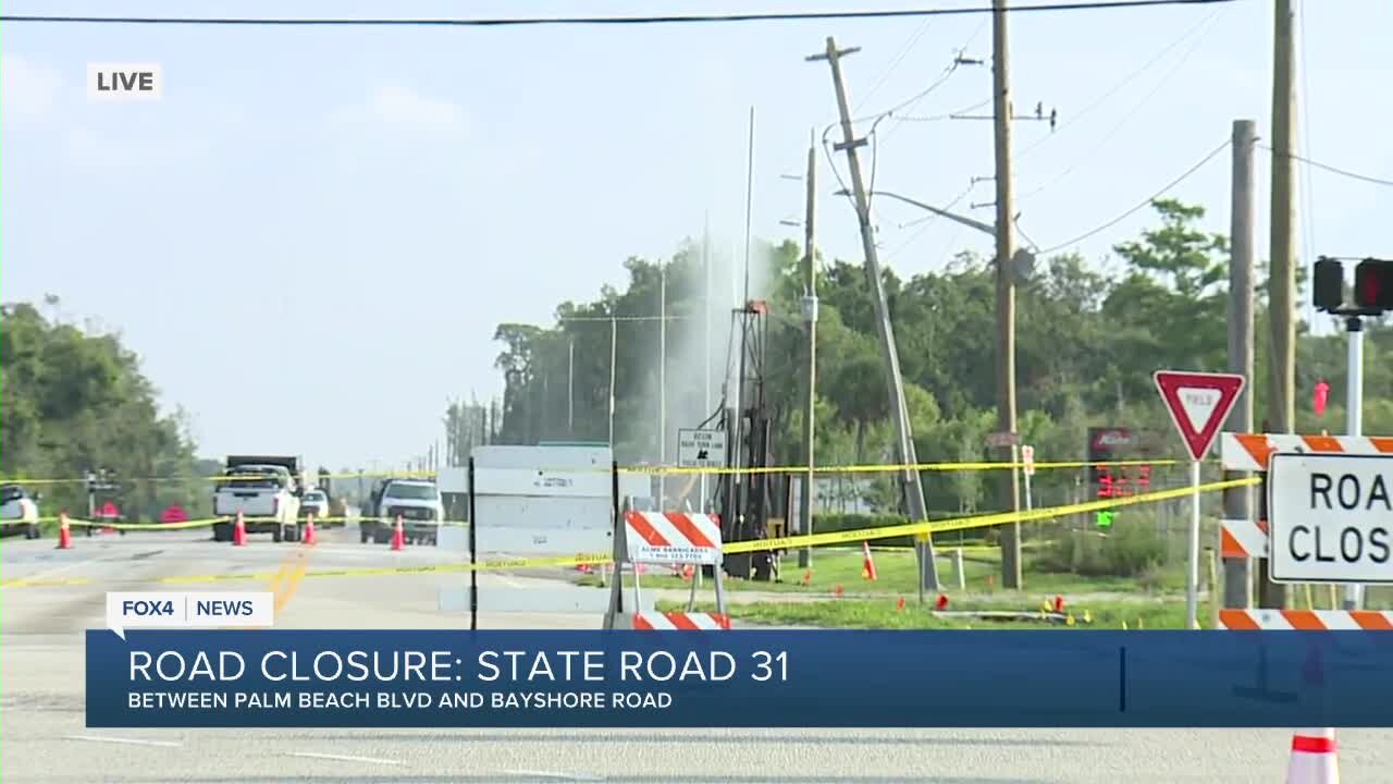 Gas leak closes State Road 31 in Fort Myers