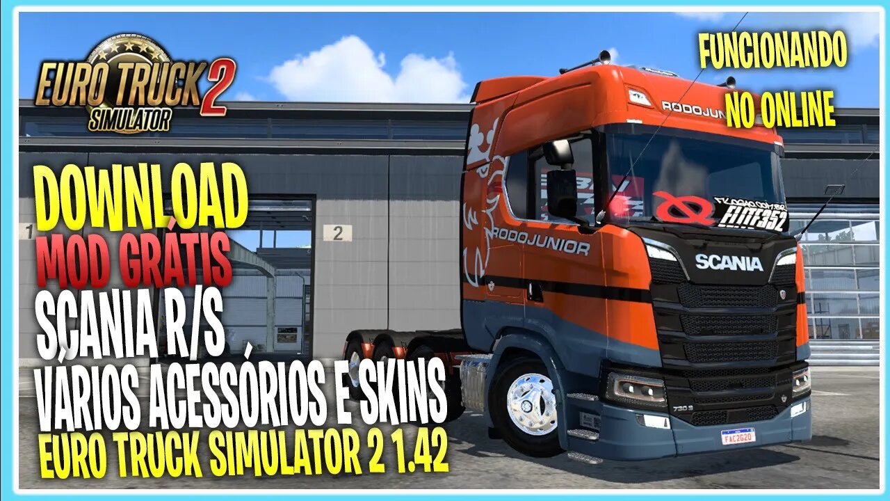 SCANIA R e S COM VÁRIOS ACESSORIOS E SKINS BR PARA EURO TRUCK SIMULATOR 2 1.42