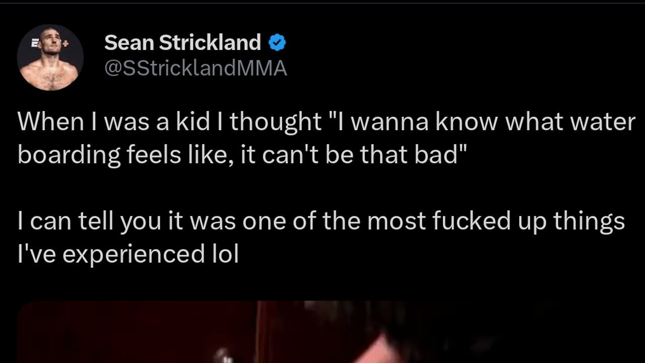 Ex UFC champion Sean Strickland submits himself to waterboarding