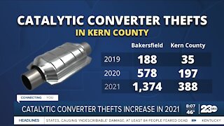 Catalytic converter etching theft prevention event