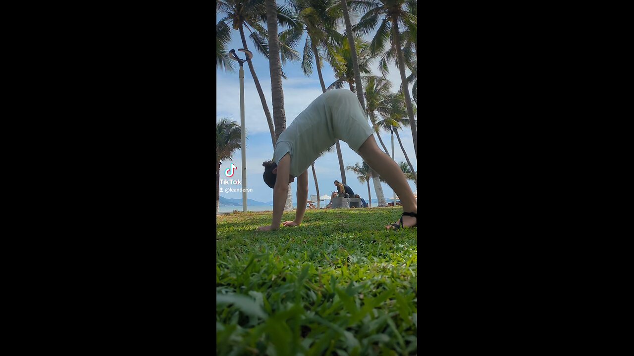 Doing pike pushups