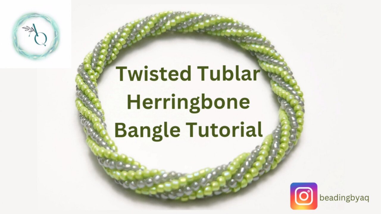 Twisted Tublar Herringbone Stitch Bangle Tutorial| DIY Beaded Bangle