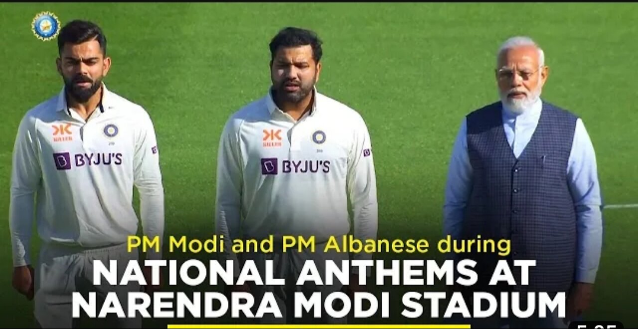 PM Modi & PM Albanese during National Anthems at Narendra Modi Stadium | Ind vs Aus❘ 4th Test Match