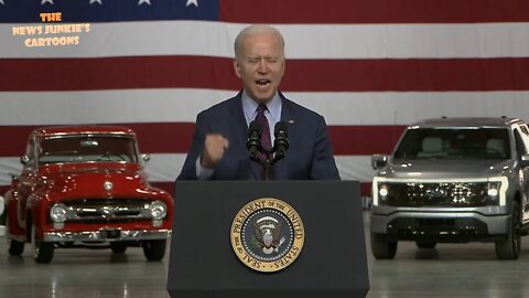 Biden reads remarks after touring the Ford Rouge Electric Facility.